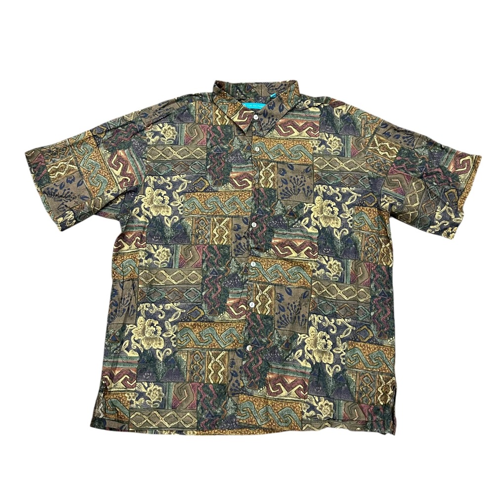Tori Richard Hawaiian Shirt Mens 2XL Button‎ Down Shirt Aloha Abstract Print